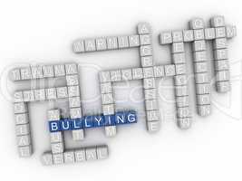 3d image Bullying issues concept word cloud background