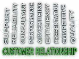 3d image Customer relationship issues concept word cloud backgro
