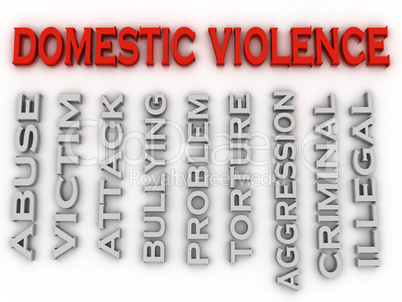 3d image Domestic violence issues concept word cloud background