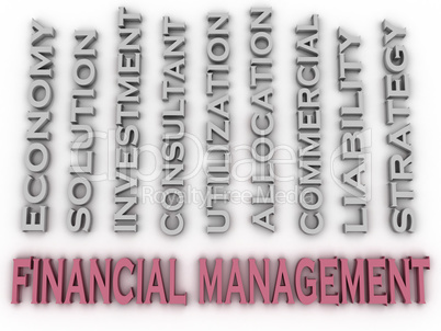 3d image Financial management issues concept word cloud backgrou