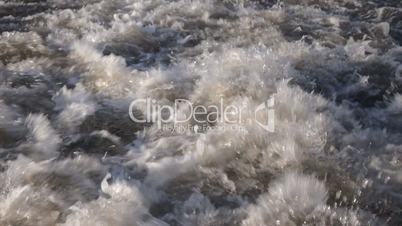 Boat Back River Foam Splashes