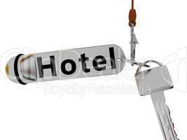 Fishhook with hotel key