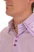 Closeup of a shirt collar.