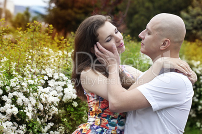 happy couple in the park