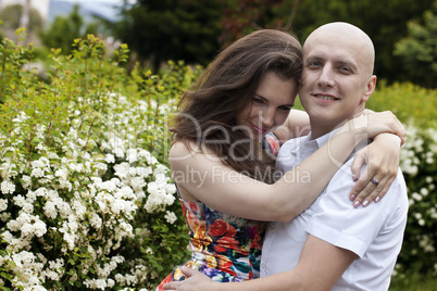 happy couple in the park