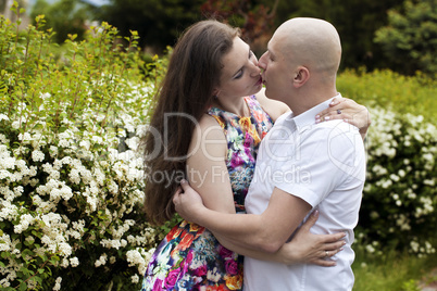 happy couple in the park