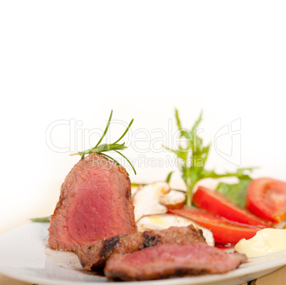 beef filet mignon grilled with vegetables