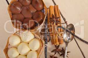 chocolate vanilla and spices cream cake dessert