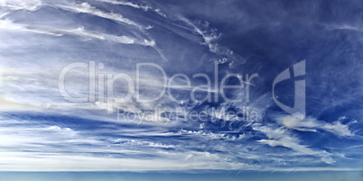 panorama of the daytime sky with clouds