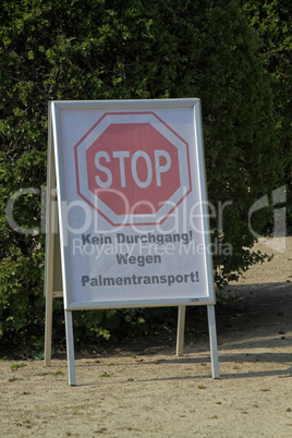 Stop Palmentransport in Bad Pyrmont