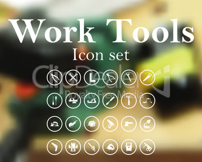 Work tools icon set