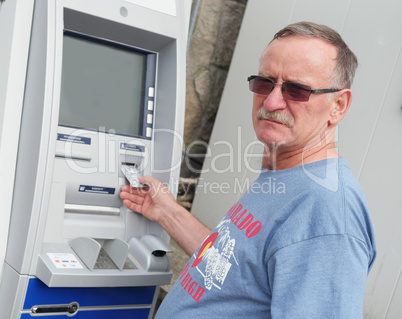 man withdrawing money
