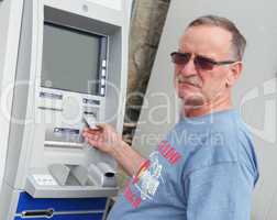 man withdrawing money