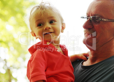 boy and his grand father,portrait