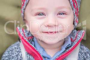 happy little baby boy wearing hat