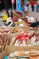 Display of summer shoes on a street market