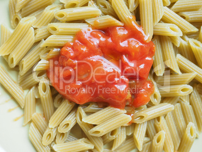 Penne pasta with tomato