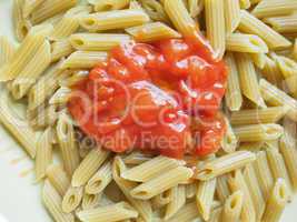 Penne pasta with tomato