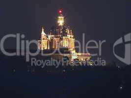 Basilica di Superga at night in Turin