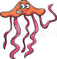 sea jellyfish cartoon illustration