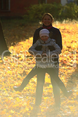 woman with her daughter in the park