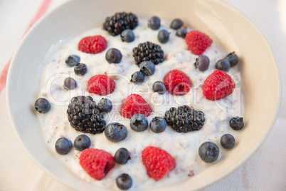 Joghurt mit Müsli und Beeren