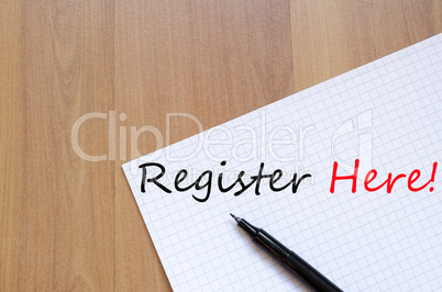 Register Here Concept