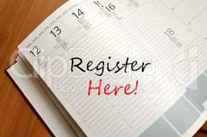 Register Here Concept