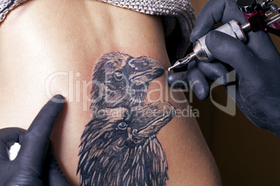 tattoo artist closeup