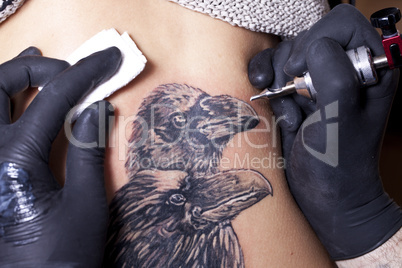 tattoo artist closeup
