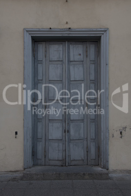 antique wooden blue door