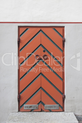 vintage door of middle ages house