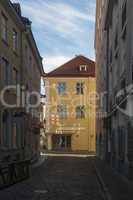 old yellow house in old town