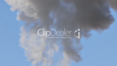 Industrial Smokes Pipe Blue Sky Background