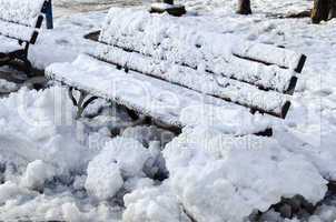 Wooden frosted bench