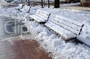 Wooden frosted bench