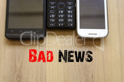 Mobile Telephones Text Concept Bad News