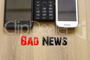 Mobile Telephones Text Concept Bad News