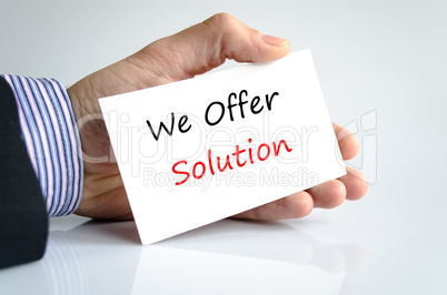 We Offer Solution