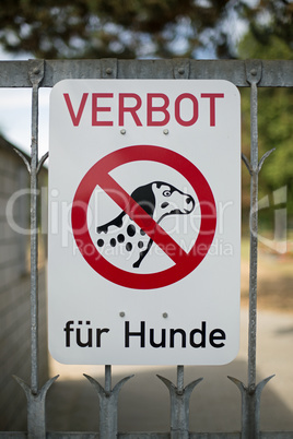 Verbot für Hunde