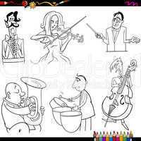 musicians cartoon coloring page