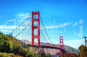 Famous Golden Gate bridge in San Francisco