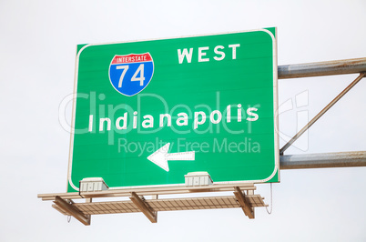 Road sign to Indianapolis