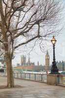 Overview of London with the Clock tower early in the morning