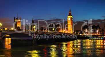 London with the Clock Tower and Houses of Parliament