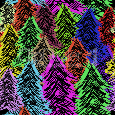 Seamless background pattern tree . Vector nature illustration.