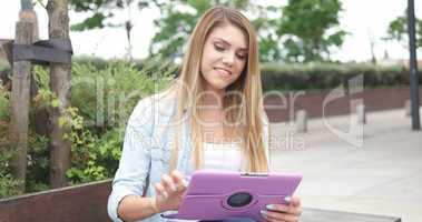 Young Woman with Tablet