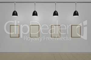 Rooms with lamps and blank wall image