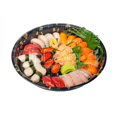 take away sushi express on plastic tray