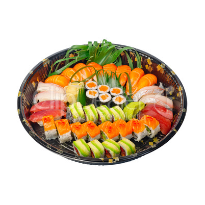 take away sushi express on plastic tray